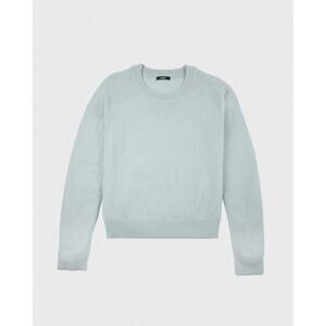 Quince Shrunken Cashmere Sweatshirt Light Aqua Blue Medium